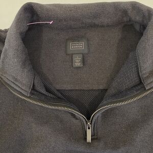 14th & Union All Seasons Charcoal Quarter-Zip Sweater Men Size L